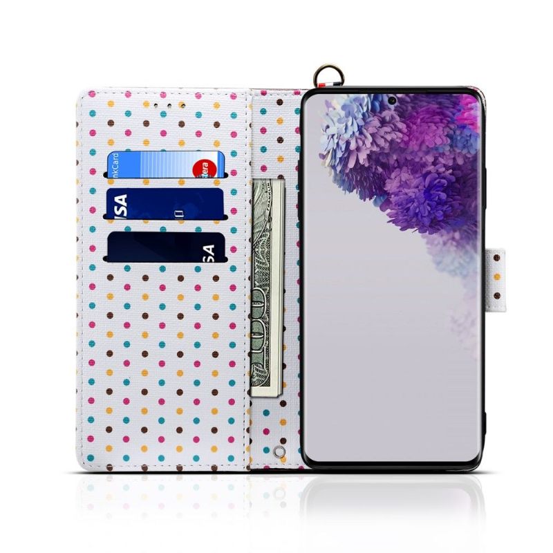 Folio-hoesje voor Samsung Galaxy S20 Plus Anti-fall Retro Polka Dot Patronen
