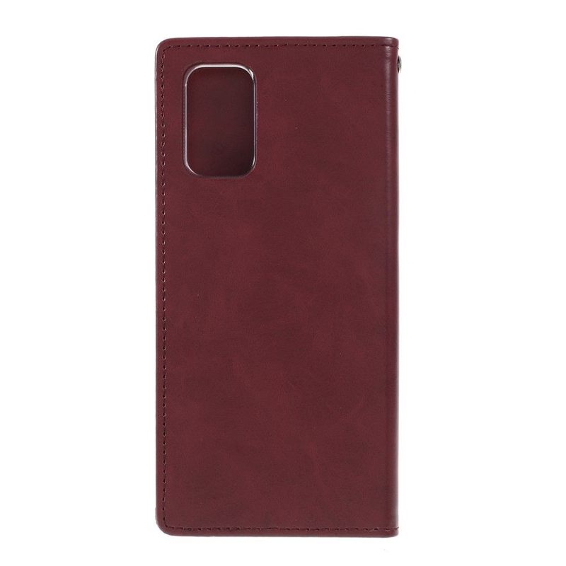 Folio-hoesje voor Samsung Galaxy S20 Plus Blue Moon Faux Leather - Wijnrood