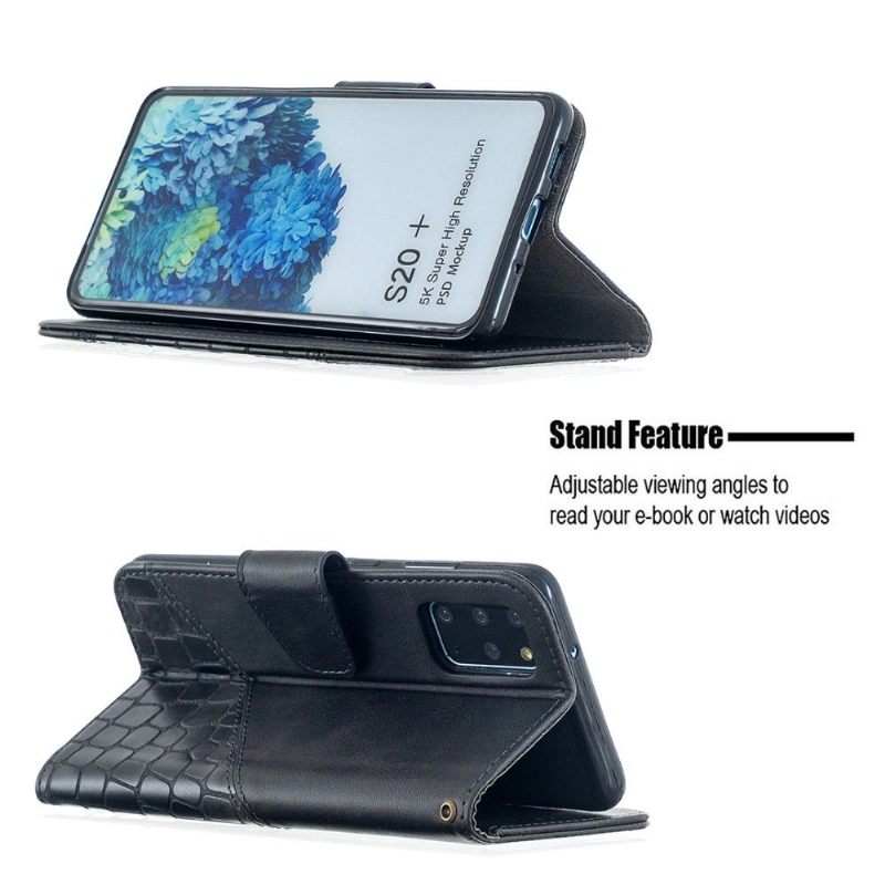 Folio-hoesje voor Samsung Galaxy S20 Plus Croc Aspect Leereffect
