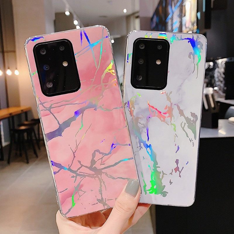 Hoesje voor Samsung Galaxy S20 Plus Metaaleffect Marmer