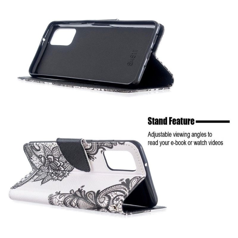 Leren Hoesje voor Samsung Galaxy S20 Plus Bescherming Kant Bloem