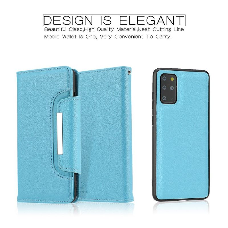 Telefoonhoesje Leren Hoesje voor Samsung Galaxy S20 Plus 2 in 1 Generfd Leereffect