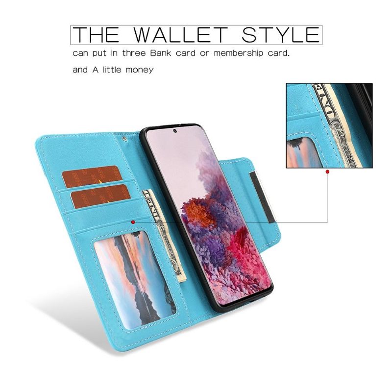 Telefoonhoesje Leren Hoesje voor Samsung Galaxy S20 Plus 2 in 1 Generfd Leereffect