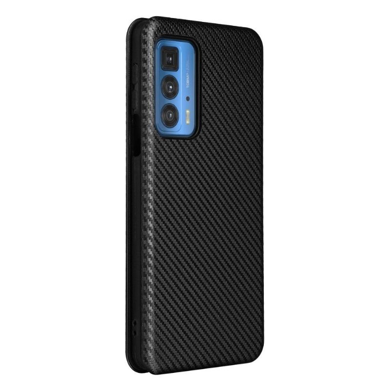 Flip Case voor Motorola Edge 20 Pro Kunstleer Van Koolstofvezel