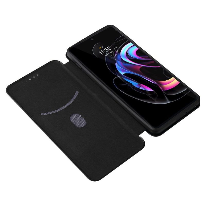 Flip Case voor Motorola Edge 20 Pro Kunstleer Van Koolstofvezel