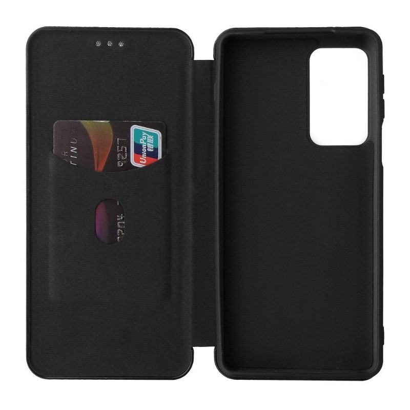Flip Case voor Motorola Edge 20 Pro Kunstleer Van Koolstofvezel