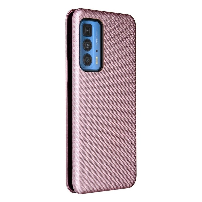 Flip Case voor Motorola Edge 20 Pro Kunstleer Van Koolstofvezel