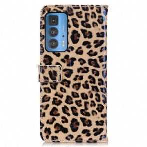 Folio-hoesje voor Motorola Edge 20 Pro Kunstleer Luipaardstijl