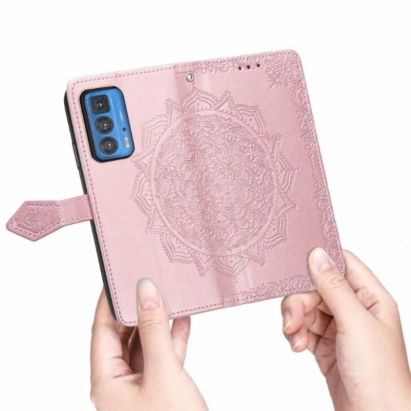 Folio-hoesje voor Motorola Edge 20 Pro Mandala-reliëf In Kunstleer