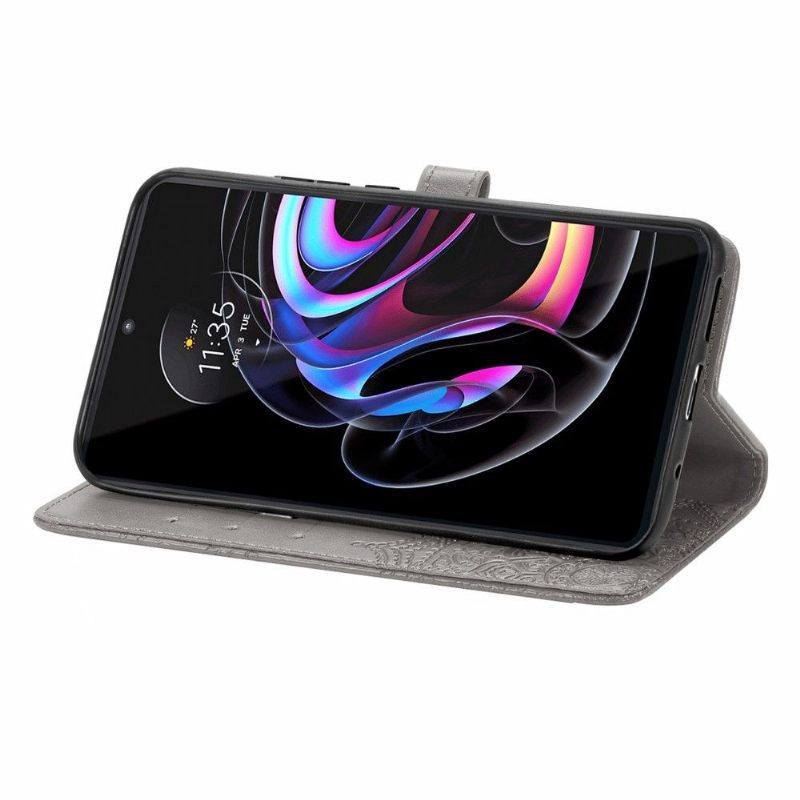 Folio-hoesje voor Motorola Edge 20 Pro Mandala-reliëf In Kunstleer