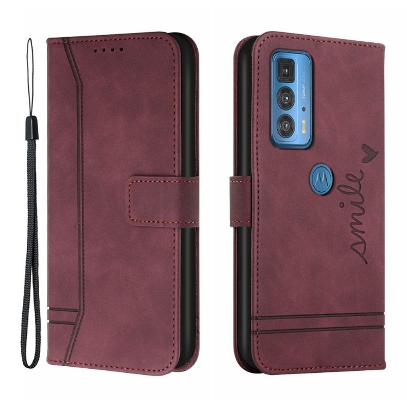 Leren Hoesje voor Motorola Edge 20 Pro Bescherming Lachlijnen