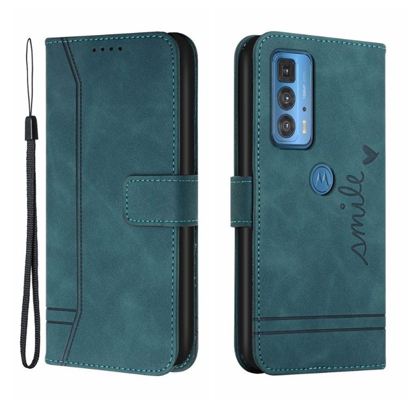 Leren Hoesje voor Motorola Edge 20 Pro Bescherming Lachlijnen