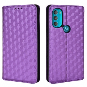 Bescherming Hoesje voor Moto G71 5G Folio-hoesje Diamant Leereffect