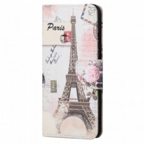 Flip Case voor Moto G71 5G Retro Eiffeltoren