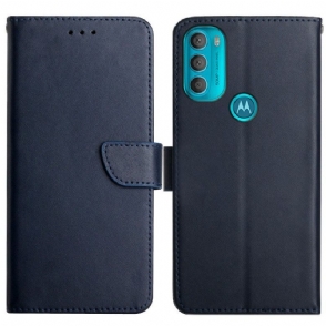 Folio-hoesje voor Moto G71 5G Echt Nappaleer