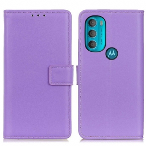 Leren Hoesje voor Moto G71 5G Effen Kunstleer