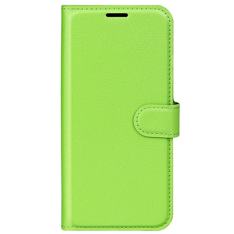 Leren Hoesje voor Sony Xperia 5 IV Klassiek Lychee Kunstleer