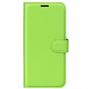 Leren Hoesje voor Sony Xperia 5 IV Klassiek Lychee Kunstleer