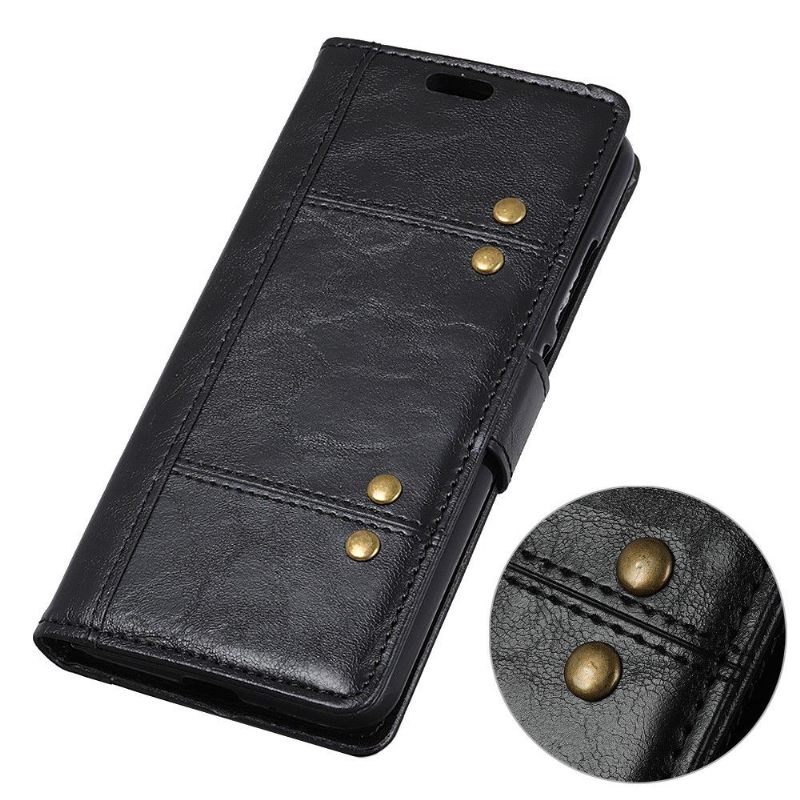 Cover voor Sony Xperia L3 Premium Leer Met Klinknagels