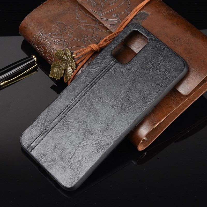Hoesje voor Oppo A72 Stiksels Met Leereffect