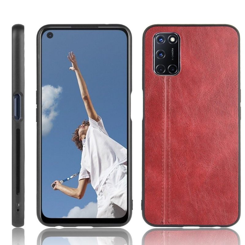 Hoesje voor Oppo A72 Stiksels Met Leereffect