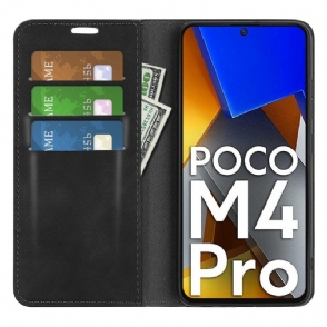 Case voor Poco M4 Pro 4G Bescherming Kunstleer Functie Stand