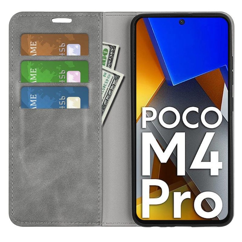 Case voor Poco M4 Pro 4G Bescherming Kunstleer Functie Stand