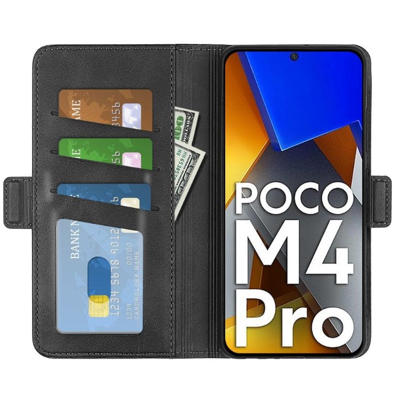 Cover voor Poco M4 Pro 4G Anti-fall Portemonnee Leren Mat Faux Lederen Cover
