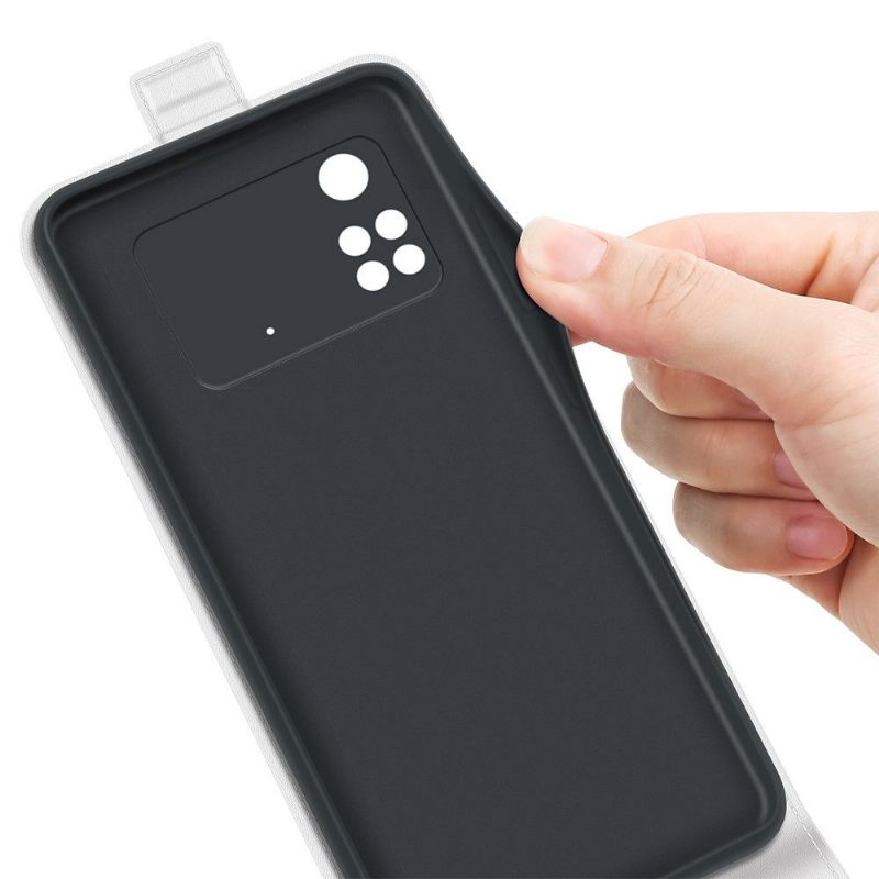 Flip Case voor Poco M4 Pro 4G Folio-hoesje Verticaal Kunstleer