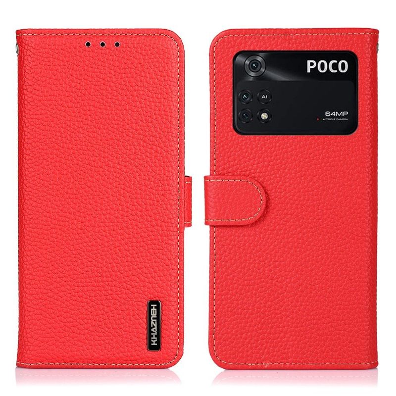 Folio-hoesje voor Poco M4 Pro 4G Anti-fall Khazneh Generfd Leer
