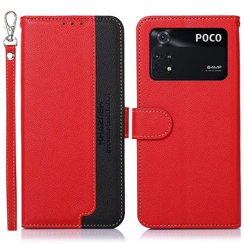 Folio-hoesje voor Poco M4 Pro 4G Khazneh Zichtbare Naden
