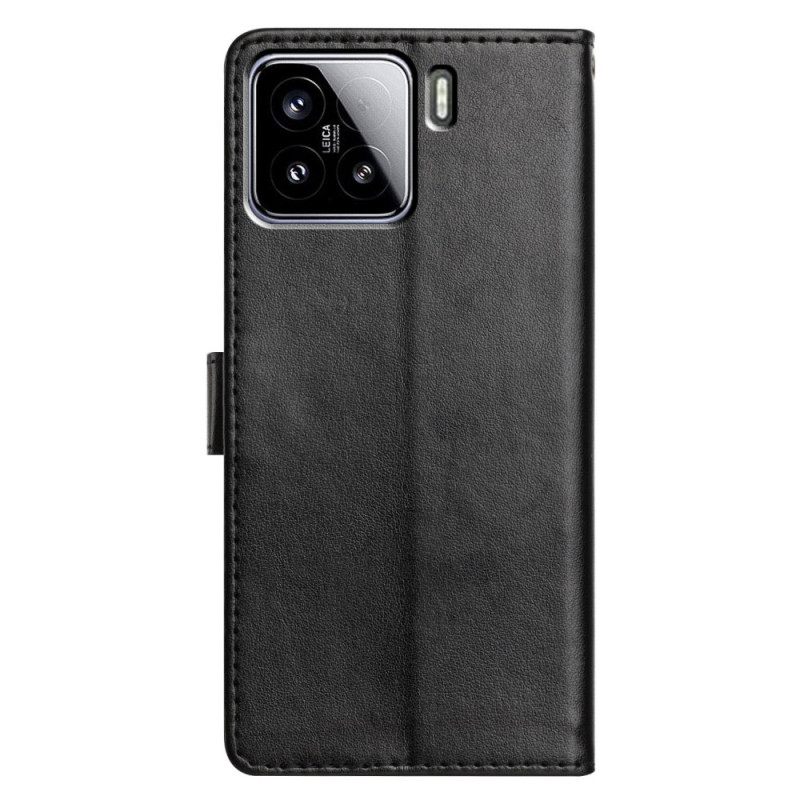 Bescherming Hoesje Xiaomi 15 Effen Kunstleren Bandje