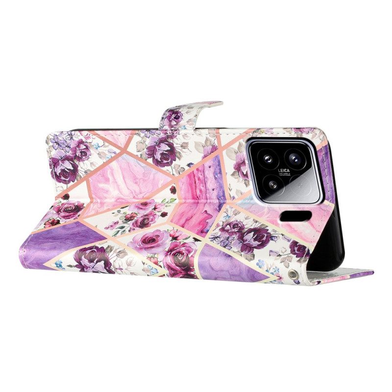 Bescherming Hoesje Xiaomi 15 Paars Bloemenpatroon