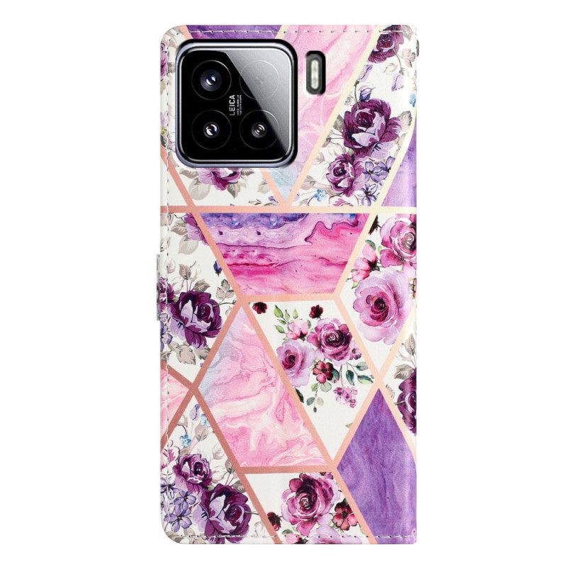 Bescherming Hoesje Xiaomi 15 Paars Bloemenpatroon