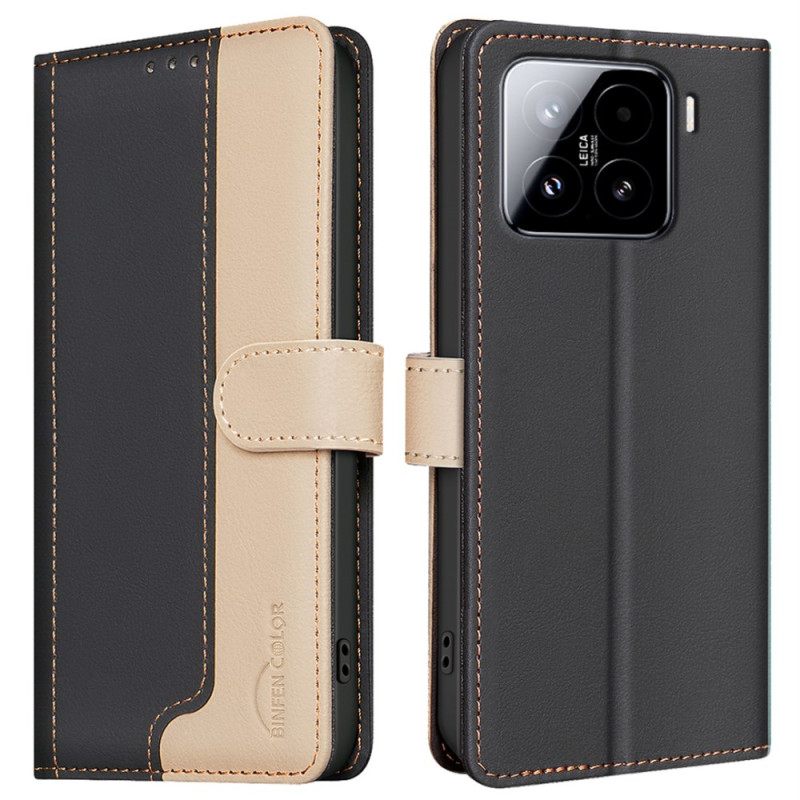 Flip Case Leren Xiaomi 15 Binfen Color Tweekleurig