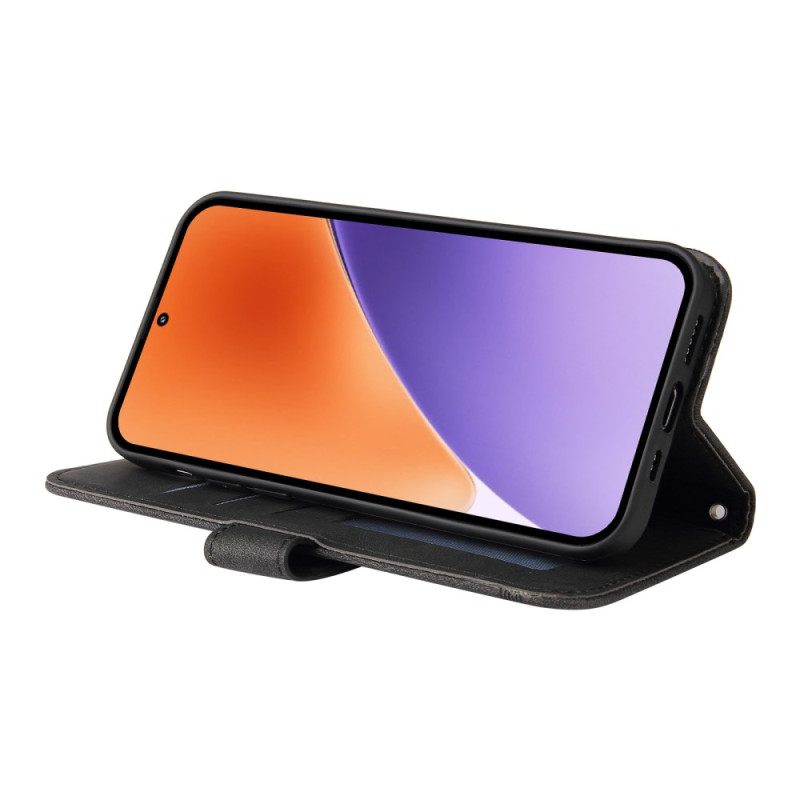 Flip Case Leren Xiaomi 15 Decoratieve Klinknagel En Bandje