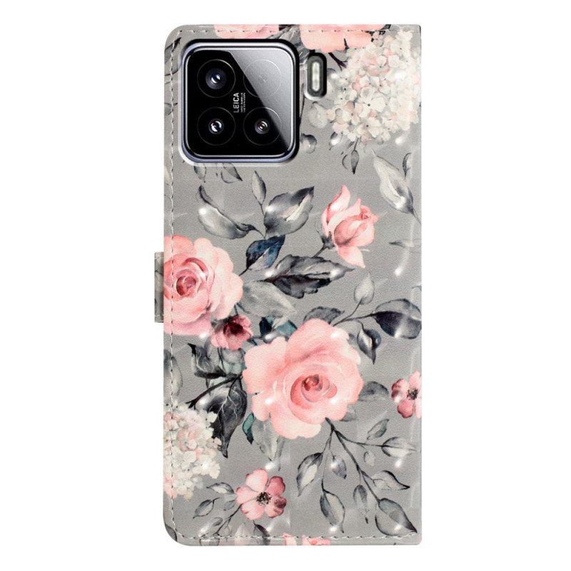 Folio-hoesje Xiaomi 15 3d Bloemen