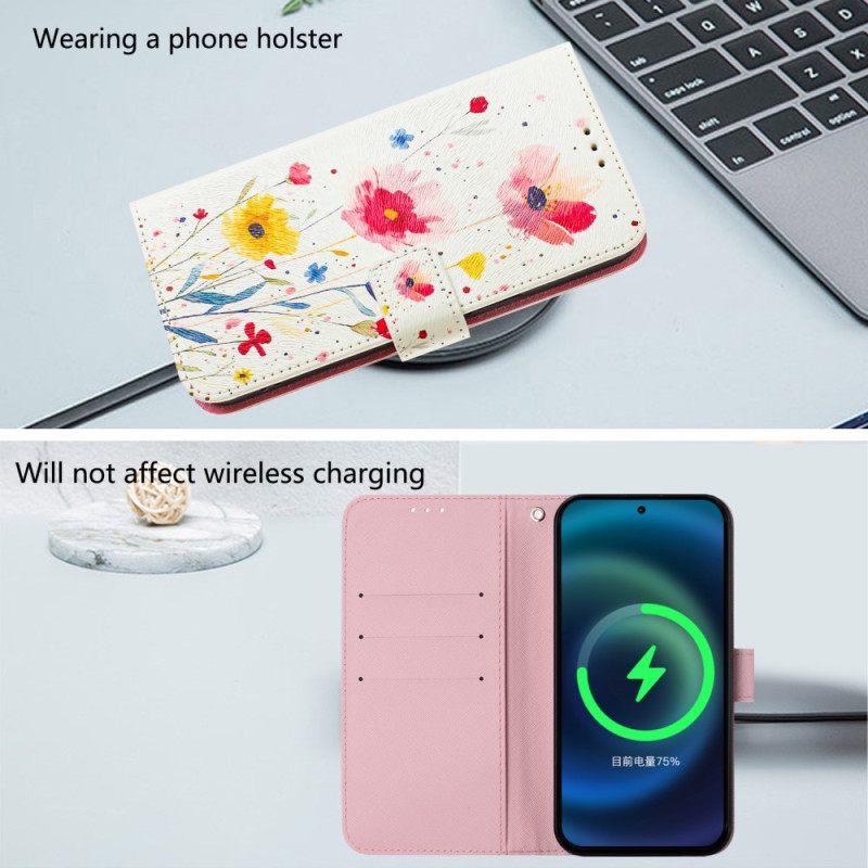 Folio-hoesje Xiaomi 15 Bloemmotief