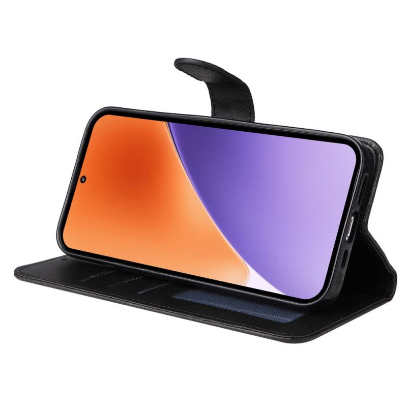 Folio-hoesje Xiaomi 15 Effen Leren Bandje