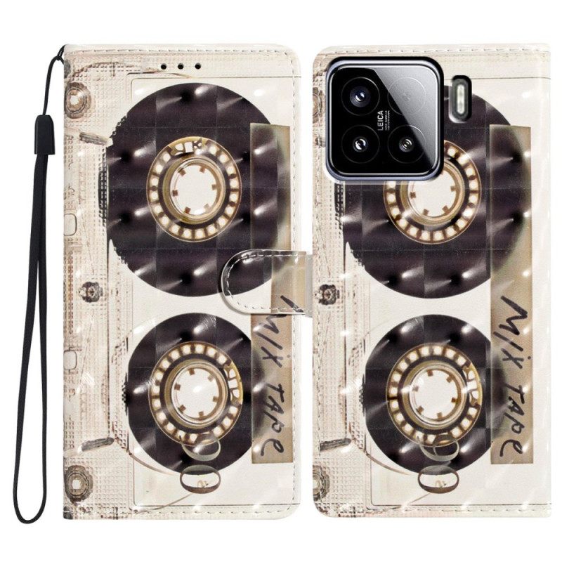 Folio-hoesje Xiaomi 15 Telefoonhoesje 3d Cassettestijl