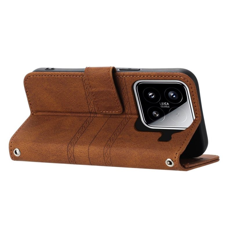 Folio-hoesje Xiaomi 15 Telefoonhoesje Dubbele Fries