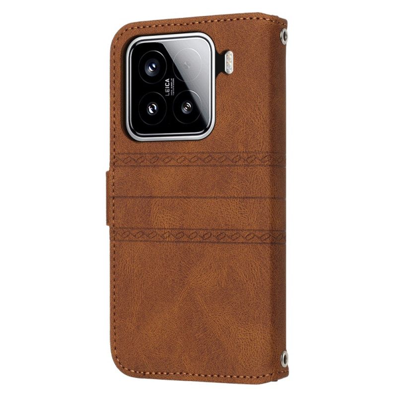 Folio-hoesje Xiaomi 15 Telefoonhoesje Dubbele Fries