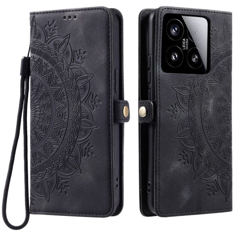 Folio-hoesje Xiaomi 15 Telefoonhoesje Mandala Suède-effect