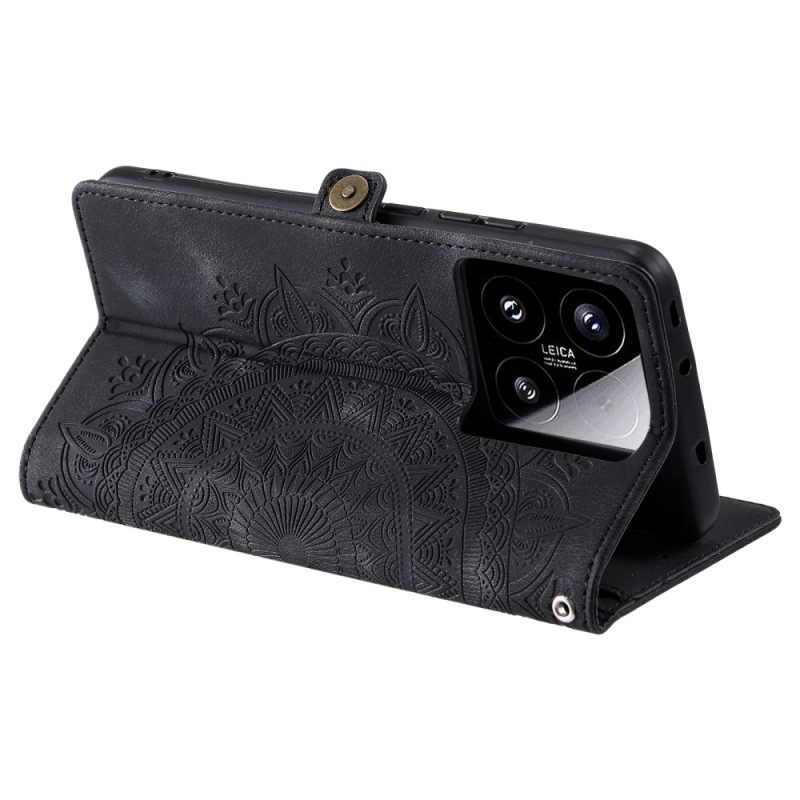 Folio-hoesje Xiaomi 15 Telefoonhoesje Mandala Suède-effect