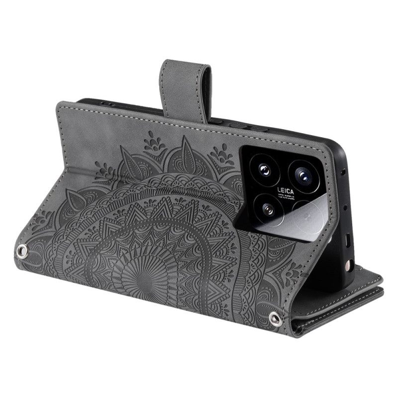 Folio-hoesje Xiaomi 15 Telefoonhoesje Portemonnee Met Mandala-effect (suède)