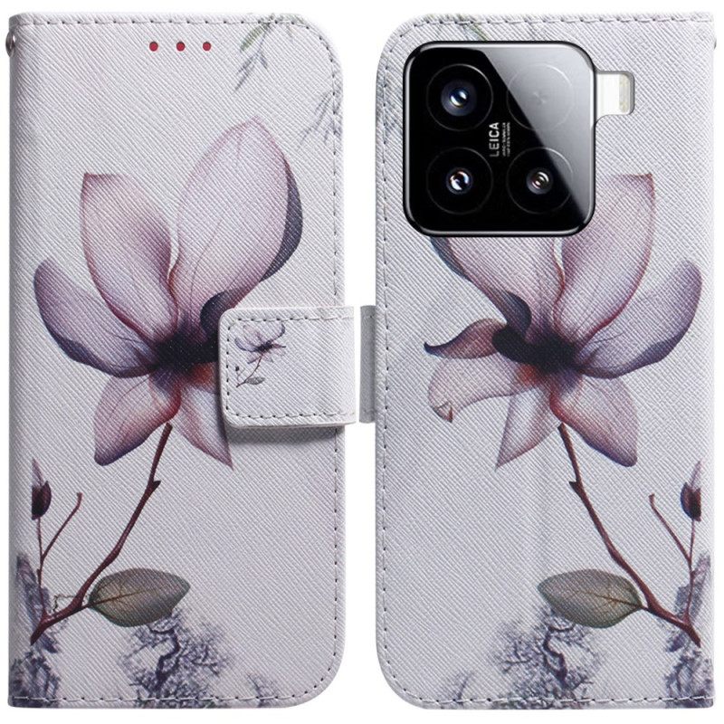 Folio-hoesje Xiaomi 15 Telefoonhoesje Roze Bloem