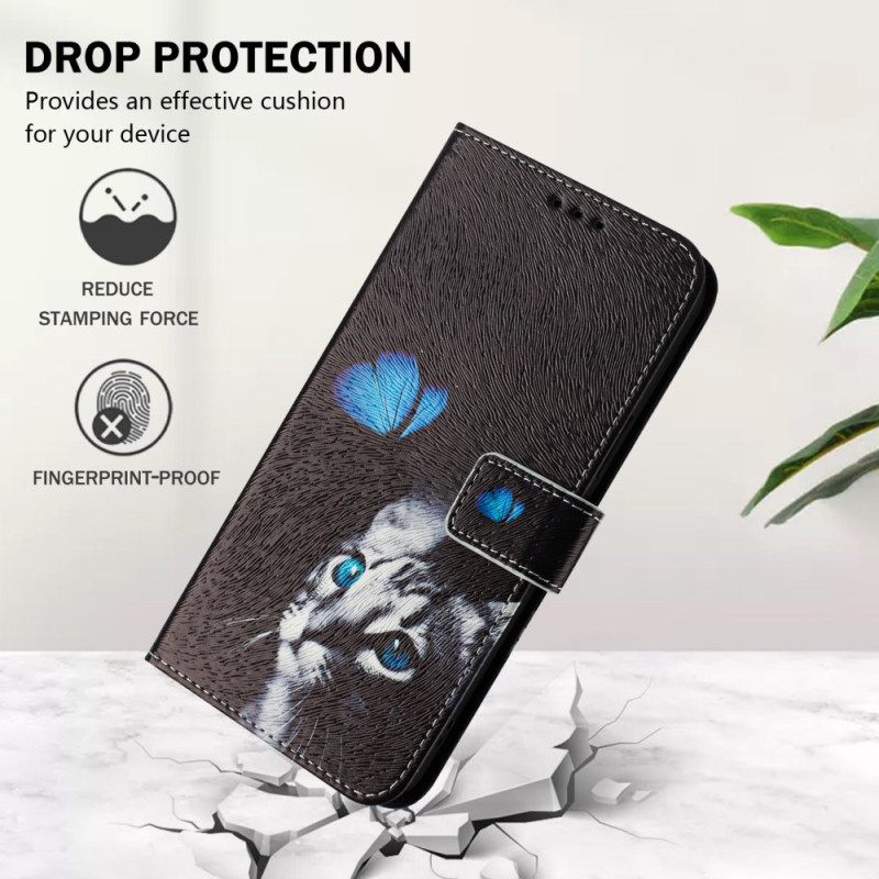 Folio-hoesje Xiaomi 15 Telefoonhoesje Vlinder En Kat