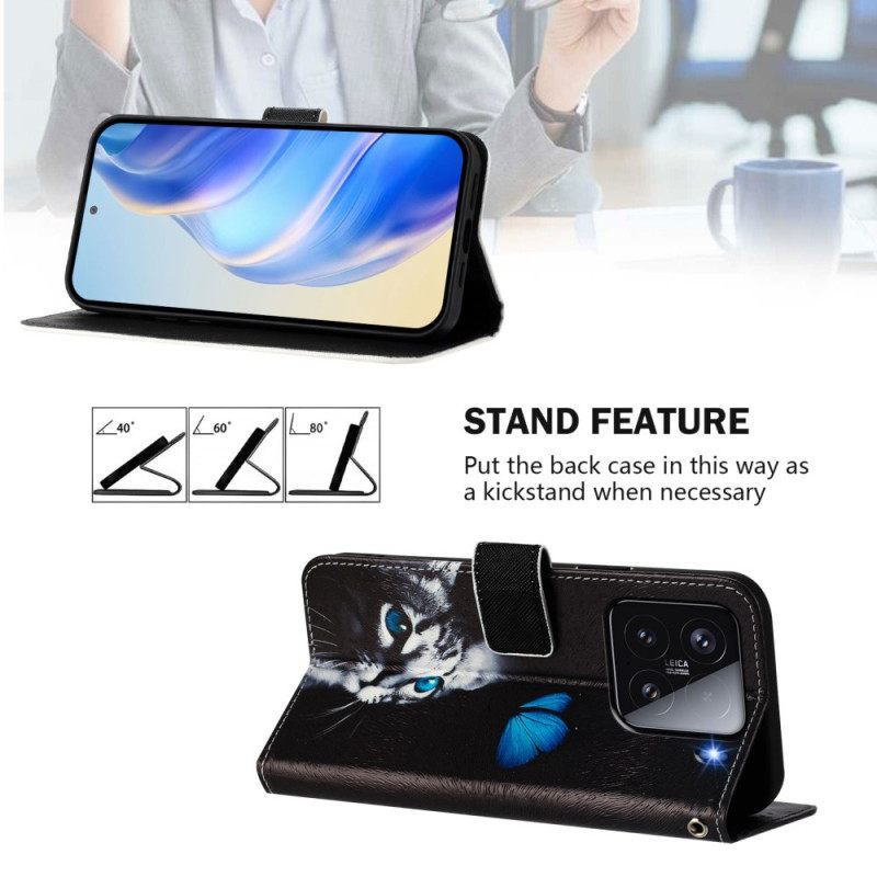 Folio-hoesje Xiaomi 15 Telefoonhoesje Vlinder En Kat