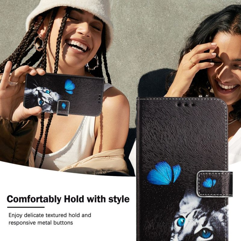 Folio-hoesje Xiaomi 15 Telefoonhoesje Vlinder En Kat