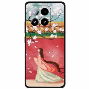 Hoesje Xiaomi 15 Vrouw En Perzikbloesems Bescherming Hoesje